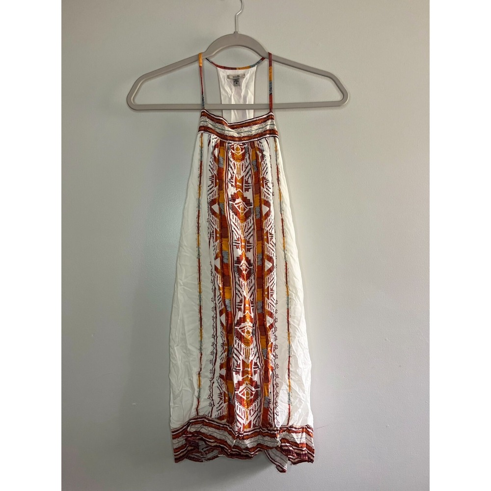 Ecote White Multicolor Geometric Spaghetti Strap Tank Top Womens Small